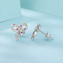 925 Sterling Silver White Gold Plated Pavé Setting CZ Earrings 1.0cm for Women-5