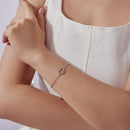 925 Sterling Silver Plated White Gold Bracelet 21cm for Women-6