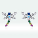 925 Sterling Silver Earrings with Pavé Setting CZ in Oxidized Silver-4