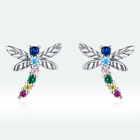 925 Sterling Silver Earrings with Pavé Setting CZ in Oxidized Silver