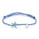 925 Sterling Silver Adjustable Starfish & Shell Pearl Bracelet for Women-1