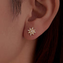 925 Sterling Silver Pavé Setting Gold Plated Earrings-6