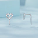 925 Sterling Silver Earrings with Pavé Setting and CZ - Size 10mm x 6mm-4