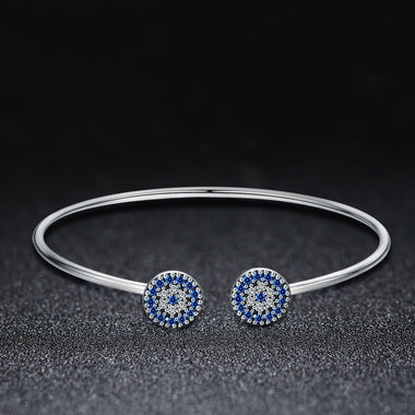 925 Sterling Silver Bracelet with Outer Diameter 6cm and Wall Thickness 0.2cm for Women - 0