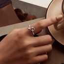 925 Sterling Silver & White Gold Pave Setting Moonstone Ring for Women-5