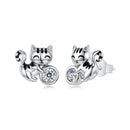 925 Sterling Silver Brass White Gold Plated Earrings with CZ for Women-1