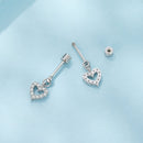 925 Sterling Silver White Gold Plated Pavé CZ Earrings-4