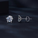 925 Sterling Silver Moissanite 0.50 Carat Earrings 6.0mm for Women-7