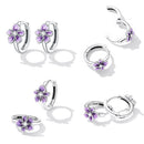 925 Sterling Silver Enamel Earrings with CZ - 1.2x0.7cm, Oxidized Finish for Women-3