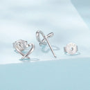925 Sterling Silver White Gold Plated Earrings 0.7x0.8cm for Women-2