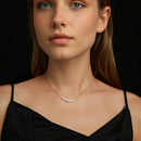 925 Sterling Silver 38+5cm White Gold Plated Moissanite Necklace for Women-7
