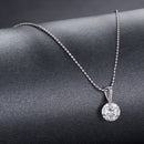 925 Sterling Silver Moissanite Necklace 40+5cm with White Gold Plating for Women-2