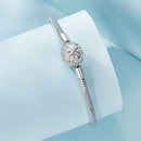 925 Sterling Silver White Gold Plated 17cm CZ Pavé Bracelet for Women-3