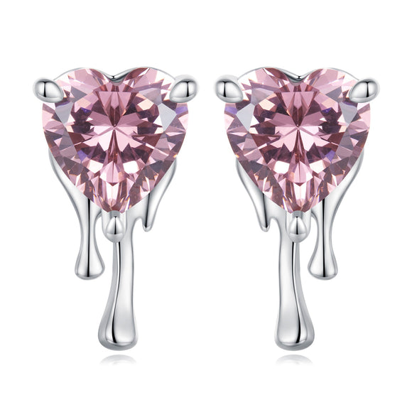 925 Sterling Silver CZ Earrings with Pavé Setting for Women