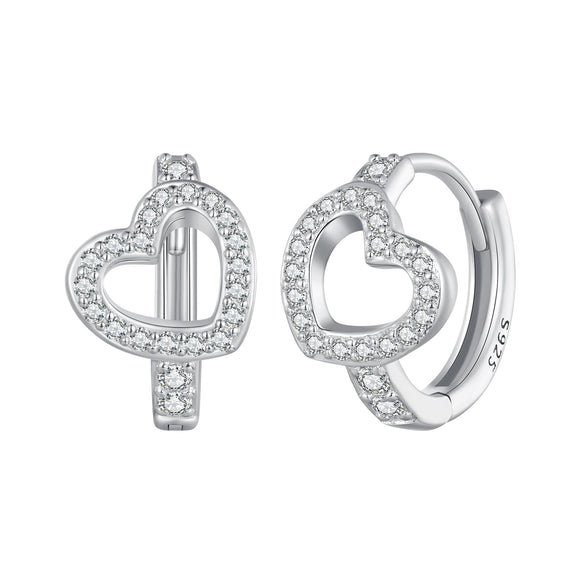 925 Sterling Silver Blue Pavé Setting CZ Earrings 12x8mm for Women