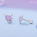 925 Sterling Silver White Gold Plated Opal Earrings 0.7x0.8cm for Women-5