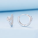 925 Sterling Silver Platinum Plated Pavé CZ Earrings-3
