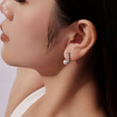 925 Sterling Silver White Gold Plated 1.6cm Hoop Earrings with Synthetic Pearl for Women-6