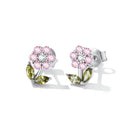 925 Sterling Silver Earrings with Pavé Setting CZ in White Gold-4