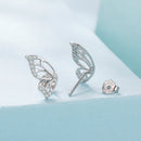 925 Sterling Silver White Gold Plated Pavé Set CZ Earrings - Small Size-2