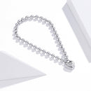925 Sterling Silver Bracelet with Pavé Setting CZ and Platinum Plating, 17cm for Women-4