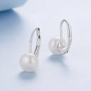 925 Sterling Silver White Gold Plated Freshwater Pearl Earrings for Women-3