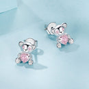 925 Sterling Silver Earrings with CZ in White Gold Plating-4