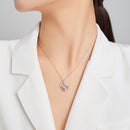 925 Sterling Silver Adjustable CZ Pendant Necklace-7
