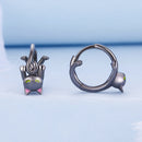 925 Sterling Silver Enamel Black Gold Earrings for Women-3