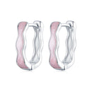 925 Sterling Silver Earrings with Enamel in White Gold Finish - 13*3mm for Women-4
