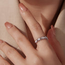925 Sterling Silver 0.24cm White Gold Plated Ring with CZ for Women Size 6-9