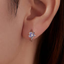 925 Sterling Silver White Gold Plated Enamel CZ Hoop Earrings for Women-5