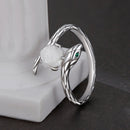 925 Sterling Silver White Gold Plated Ring with Cubic Zirconia for Women-3