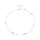 925 Sterling Silver Adjustable Necklace with White Gold Plating-2