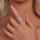 925 Sterling Silver 2 Carat Moissanite Ring in White Gold Plating - Size 8 for Women-5