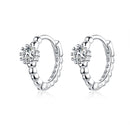 925 Sterling Silver Earrings with Pavé Setting CZ - 1cm for Women-1