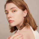 925 Sterling Silver Earrings with CZ and Oxidized Finish - 1.3*0.6cm-7