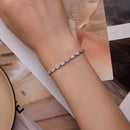925 Sterling Silver Pavé Setting CZ Bracelet with Platinum Plating, Adjustable 14.5+3cm, for Women-7