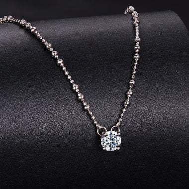 925 Sterling Silver 0.5 Carat Moissanite Necklace for Women - 0