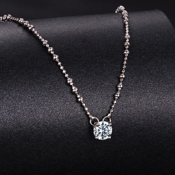 925 Sterling Silver 0.5 Carat Moissanite Necklace for Women
