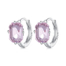 925 Sterling Silver Earrings with Transparent Glass, 12x7mm, for Women-4