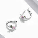 925 Sterling Silver Enamel Oxidized Silver Earrings for Women - 1.5x0.7cm-4