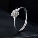925 Sterling Silver White Gold Plated Moissanite Ring Size E for Women-4