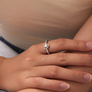925 Sterling Silver Moissanite 0.5ct Heart Ring for Women Size 6-8