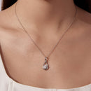 925 Sterling Silver 1 Carat Moissanite Necklace with White Gold Plating - 40+5cm Length for Women-5