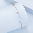 925 Sterling Silver Plated White Gold 17+3.5cm Heart-Shaped Bracelet for Women-2