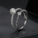 925 Sterling Silver & Moissanite Ring with Freshwater Pearl - Size 6 - Women's Jewelry-3