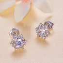 925 Sterling Silver 5.0mm Moissanite Earrings with CZ, 1.0cm for Women-4
