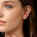 925 Sterling Silver Moissanite Earrings 1.3cm for Women-7