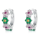925 Sterling Silver Earrings with CZ in Pavé Setting - 1.3x0.4cm for Women-1
